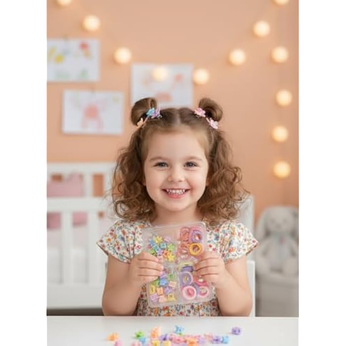 Kids Hair Ties Set in Gift Box – Assorted Girls Hair Accessories in Multiple Colors – Soft & Firm Rubber Clips & Ties, Suitable for Daily Use and Occasions (Shape 1) - Image 4